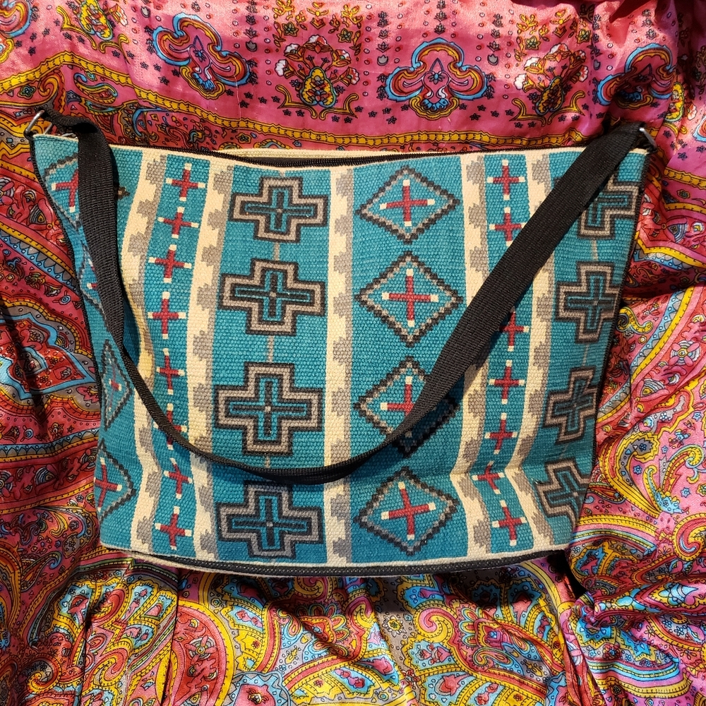 El Paso Saddle Blanket Company Southwestern Print Tote Bag Purse